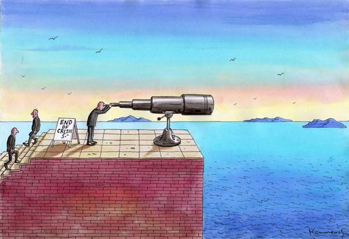 Cartoon: End of Crisis (medium) by marian kamensky tagged crisis