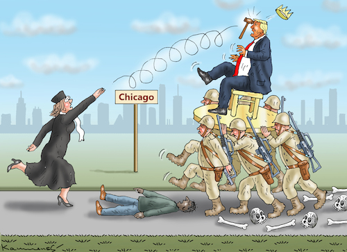 Cartoon: ENDE DES VIVA RASSISMUS IN CHICA (medium) by marian kamensky tagged ende,des,viva,rassismus,in,chicago,ende,des,viva,rassismus,in,chicago