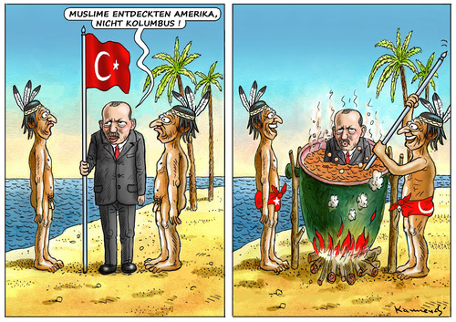 Cartoon: ERDOGAN ENTDECKT AMERIKA ! (medium) by marian kamensky tagged erdogan,entdeckt,amerika,türkei,islam,terrorismus,erdogan,entdeckt,amerika,türkei,islam,terrorismus