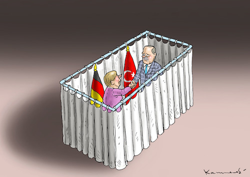 Cartoon: ERDOGANS STAATSBESUCH (medium) by marian kamensky tagged özil,erdogan,dfb,erdogans,staatsbesuch,merkel,özil,erdogan,dfb,erdogans,staatsbesuch,merkel