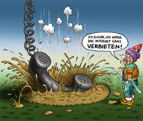 Cartoon: Erdogans Telefonaffäre (medium) by marian kamensky tagged telefonat,internetverbot,korruption,türkei,erdogan,erdogan,türkei,korruption,internetverbot,telefonat