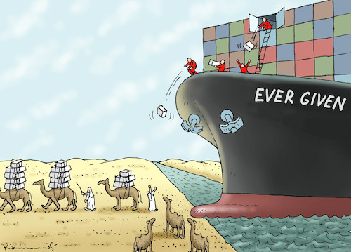 Cartoon: EVER GIVEN (medium) by marian kamensky tagged ever,given,ever,given