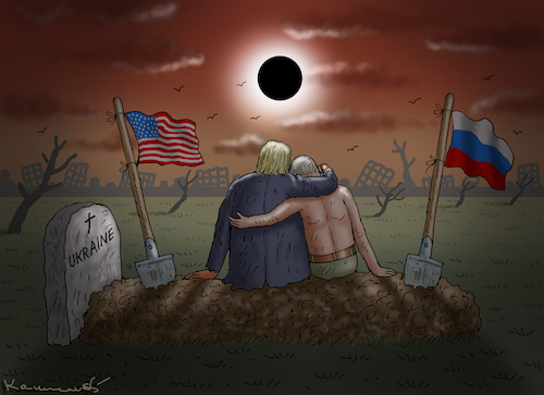 Cartoon: FASCHISMUSROMANTIK (medium) by marian kamensky tagged friedensgespräche,selenskyj,putin,friedensgespräche,selenskyj,putin