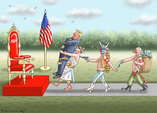 Cartoon: FASCHISTENWERK (medium) by marian kamensky tagged trumps,präsidentschaft,2024,trumps,präsidentschaft,2024