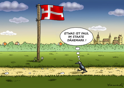 Cartoon: FAULES DÄNEMARK (medium) by marian kamensky tagged dänemark,rechtspopulismus,wahlen,shakespeare,dänemark,rechtspopulismus,wahlen,shakespeare