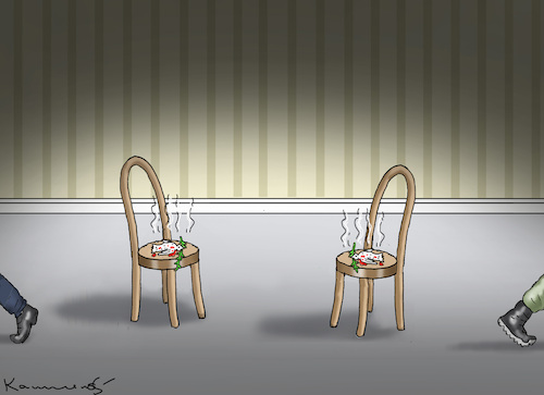 Cartoon: FRIEDENSTAUBENERSTICKUNG IN ALAS (medium) by marian kamensky tagged selenskyj,in,alaska,trump,putin,ukraine,selenskyj,in,alaska,trump,putin,ukraine