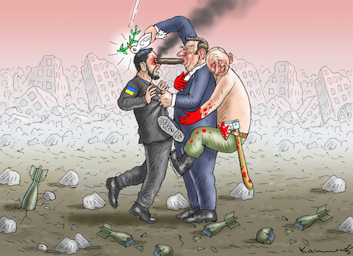 Cartoon: FRIEDENSVERMITTLER SCHRÖDER (medium) by marian kamensky tagged friedensvermittler,schröder,ukraine,putin,friedensvermittler,schröder,ukraine,putin