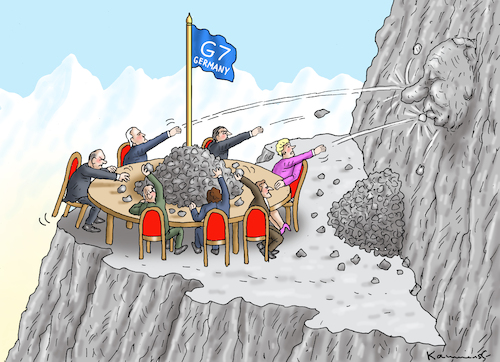 Cartoon: G7-GERMANY (medium) by marian kamensky tagged putins,bescherung,ukraine,provokation,swift,g7,germany,nato,osterweiterung,putins,bescherung,ukraine,provokation,swift,g7,germany,nato,osterweiterung