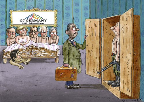 Cartoon: G7 SUMMIT IN GERMANY (medium) by marian kamensky tagged g7,summit,in,germany,g7,summit,in,germany
