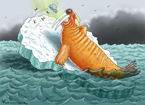 Cartoon: GROSSER HUNGER (medium) by marian kamensky tagged grönland,eroberer,trump,grönland,eroberer,trump