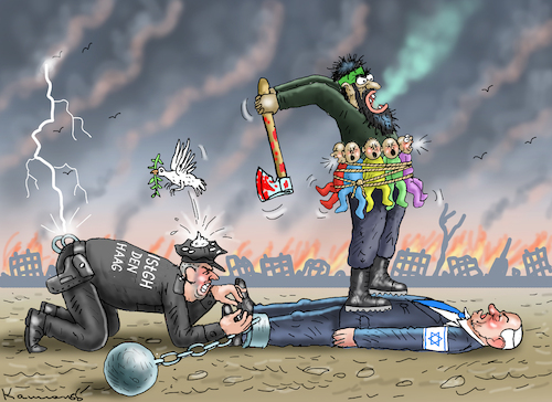 Cartoon: HAFTBEFEHL GEGEN NETANYAHU (medium) by marian kamensky tagged haftbefehl,gegen,netanyahu,hamas,hisbollah,haftbefehl,gegen,netanyahu,hamas,hisbollah