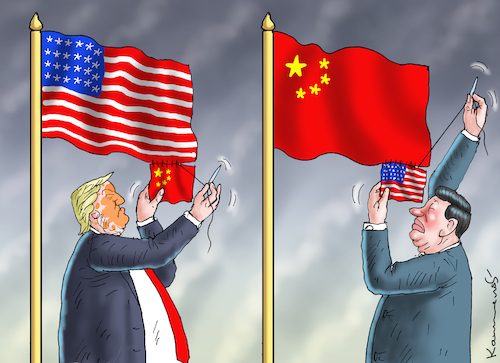 Cartoon: HANDELSKRIEG (medium) by marian kamensky tagged musk,trump,zuckerberg,bezos,felon,and,elon,in,panama,zölle,diktator,selenskyj,putin,ukraine,usa,china,handelskrieg,musk,trump,zuckerberg,bezos,felon,and,elon,in,panama,zölle,diktator,selenskyj,putin,ukraine,usa,china,handelskrieg