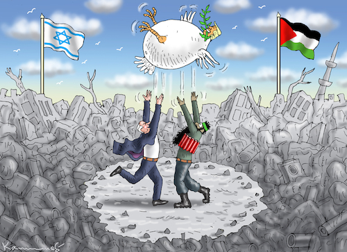 Cartoon: HAPPY END (medium) by marian kamensky tagged humanitarian,aid,netanyahu,gaza,hamas,un,ghf,bunker,buster,irans,verbündete,frieden,trump,humanitarian,aid,netanyahu,gaza,hamas,un,ghf,bunker,buster,irans,verbündete,frieden,trump