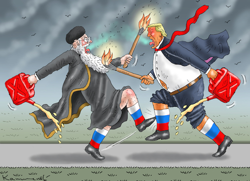 Cartoon: HAPPY IDIOTS (medium) by marian kamensky tagged friedensfürst,trump,iran,proteste,friedensfürst,trump,iran,proteste