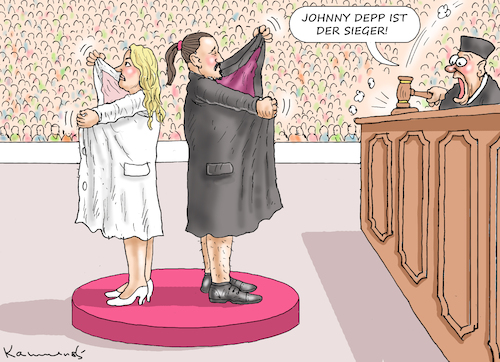 Cartoon: JOHNNY DEPP HAT GEWONNEN! (medium) by marian kamensky tagged johnny,depp,hat,gewonnen,johnny,depp,hat,gewonnen