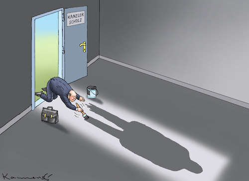 Cartoon: KANZLER SCHOLZ GEHT (medium) by marian kamensky tagged kanzler,scholz,geht,kanzler,scholz,geht