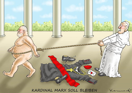 Cartoon: KARDINAL MARX SOLL BLEIBEN (medium) by marian kamensky tagged kardinal,marx,soll,bleiben,kardinal,marx,soll,bleiben