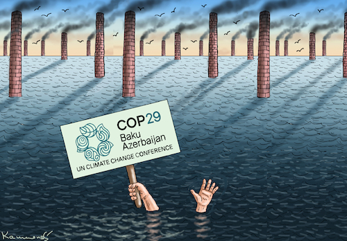 Cartoon: KLIMAKONFEREZ IN BAKU (medium) by marian kamensky tagged klimakonferez,in,baku,klimakonferez,in,baku