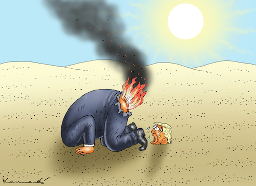Cartoon: KLIMALEUGNER (medium) by marian kamensky tagged klimaleugner,trump,klimaleugner,trump