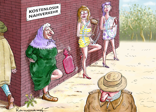Cartoon: KOSTENLOSER NAHVERKEHR (medium) by marian kamensky tagged kostenloser,nahverkehr,kostenloser,nahverkehr