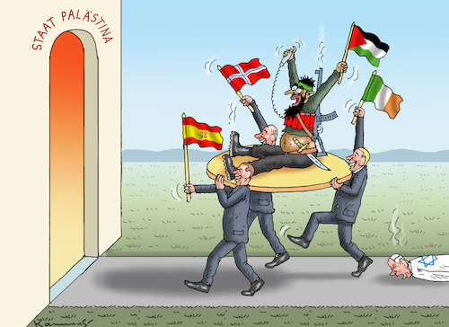 Cartoon: KRANKE STAATEN (medium) by marian kamensky tagged brot,für,palästina,hamas,israel,brot,für,palästina,hamas,israel
