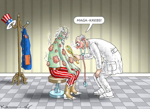 Cartoon: KRANKER UNCLE SAM (medium) by marian kamensky tagged kranker,uncle,sam,kranker,uncle,sam