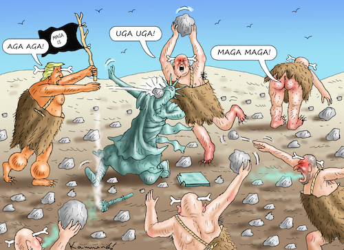 Cartoon: MAGA IS (medium) by marian kamensky tagged chicago,trump,maga,national,guardd,chicago,trump,maga,national,guardd