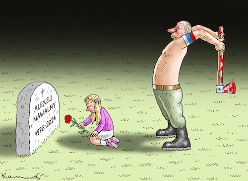 Cartoon: MÖRDERMONSTER PUTIN (medium) by marian kamensky tagged alexej,nawalny,putin,alexej,nawalny,putin