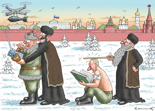 Cartoon: MULLAHS IN MOSKAU (medium) by marian kamensky tagged kamikaze,terrorist,putin,iran,drohne,kamikaze,terrorist,putin,iran,drohne