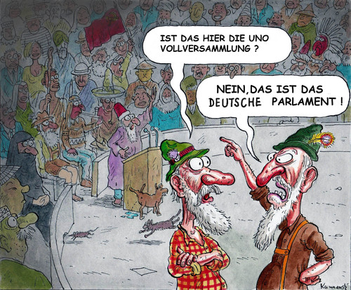 Cartoon: Multi - kulti (medium) by marian kamensky tagged humor,angela merkel,multikulti,scheitern,regierung,deutschland,integration,ausländer,immigration,migration,angela,merkel