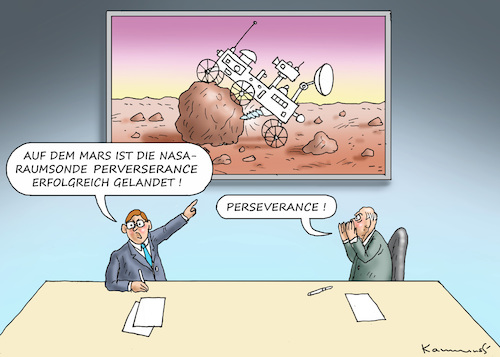 Cartoon: NASA AUF DEM MARS (medium) by marian kamensky tagged nasa,auf,dem,mars,perseverance,nasa,auf,dem,mars,perseverance