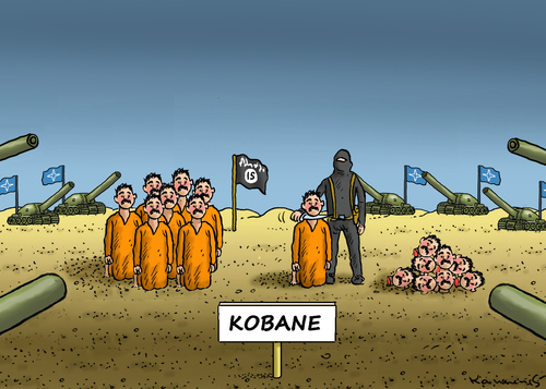 Cartoon: NATO Disaster in Kobane (medium) by marian kamensky tagged kobane,türkei,nato,is,terrorismus,kobane,türkei,nato,is,terrorismus