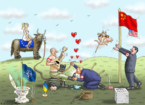 Cartoon: NEUE WELTORDNUNG (medium) by marian kamensky tagged taurus,olaf,atacms,putin,biden,ukraine,infrastruktur,pistorius,neue,weltordnung,taurus,olaf,atacms,putin,biden,ukraine,infrastruktur,pistorius,neue,weltordnung