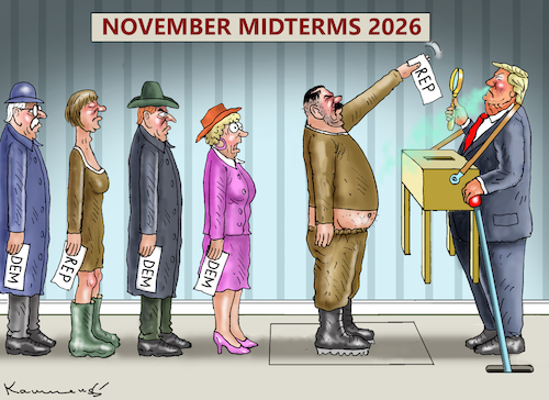 Cartoon: NOVEMBER MIDTERMS 2026 (medium) by marian kamensky tagged november,midterms,2026,november,midterms,2026