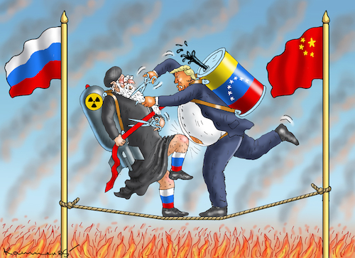 Cartoon: ÖLDURST IN ARMAGEDDON (medium) by marian kamensky tagged öldurst,in,armageddon,trump,venezuela,iran,öldurst,in,armegeddon,trump,venezuela,iran