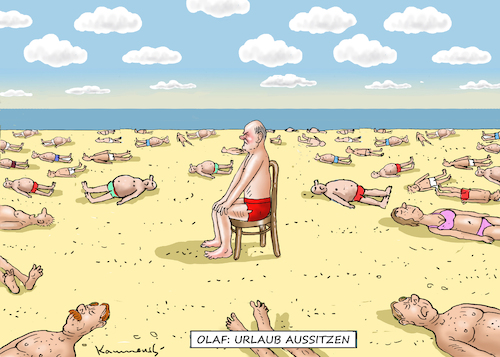 Cartoon: OLAF-URLAUB AUSSITZEN (medium) by marian kamensky tagged olaf,urlaub,aussitzen,olaf,urlaub,aussitzen