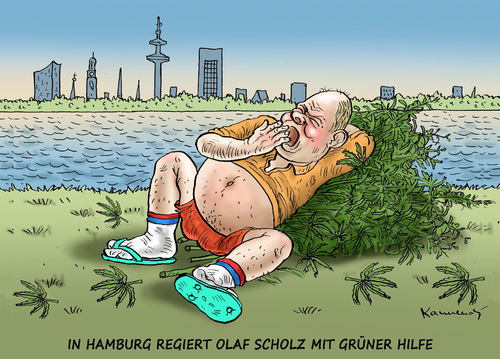 Cartoon: OLAF SCHOLZ (medium) by marian kamensky tagged olaf,scholz,hamburg,die,grünen,spd,olaf,scholz,hamburg,die,grünen,spd