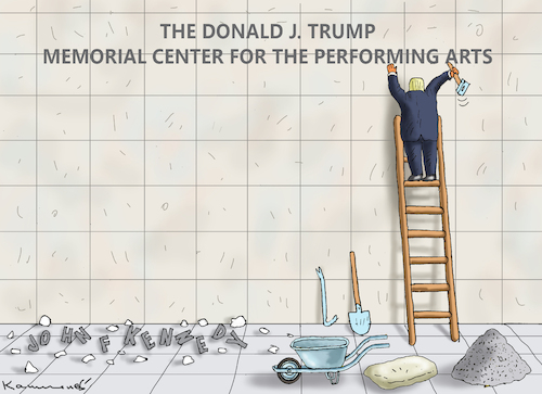 Cartoon: ORANGE MEGA MAGA MEMORIAL CENTER (medium) by marian kamensky tagged minneapolis,ice,trump,renee,nicole,good,alex,jeffrey,pretti,kennedy,memorial,center,minneapolis,ice,trump,renee,nicole,good,alex,jeffrey,pretti,kennedy,memorial,center
