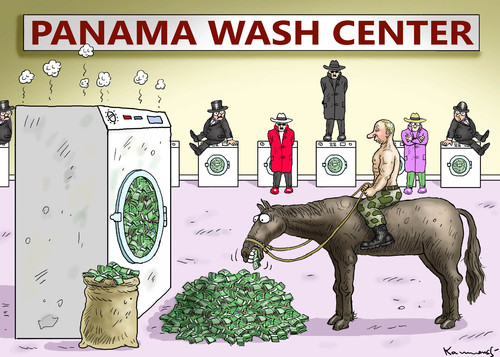 Cartoon: PANAMA WASH CENTER (medium) by marian kamensky tagged panama,wash,center,panama,wash,center