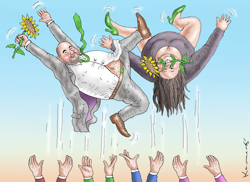 Cartoon: PARTEITAG DER GRÜNEN (medium) by marian kamensky tagged parteitag,der,grünen,parteitag,der,grünen