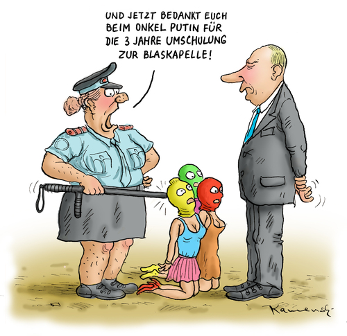 Cartoon: Pussy Riot Urteil (medium) by marian kamensky tagged pussy,riot,putin,russland,justiz