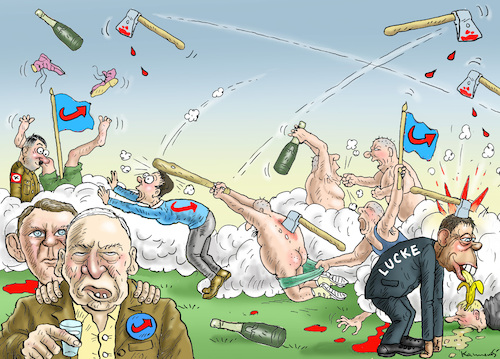 Cartoon: Rechtsaussen-Party der AfD (medium) by marian kamensky tagged afd,höcke,petry,beatrix,von,storch,afd,höcke,petry,beatrix,von,storch