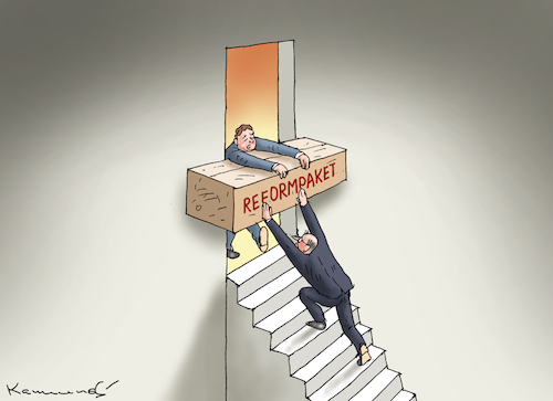 Cartoon: REFORMPAKET (medium) by marian kamensky tagged reformpaket,reformpaket