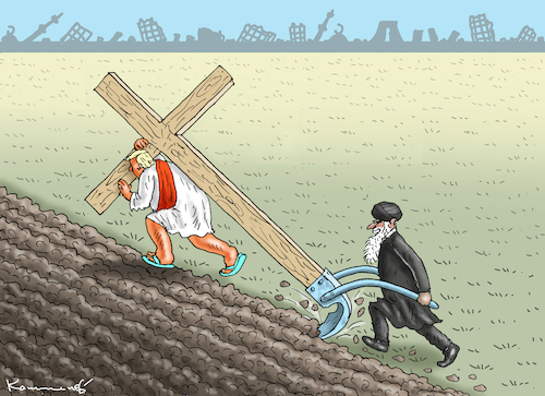 Cartoon: REPARATIONSARBEITEN (medium) by marian kamensky tagged horm,hormus,desaster,reparationsarbeiten,horm,hormus,desaster,reparationsarbeiten