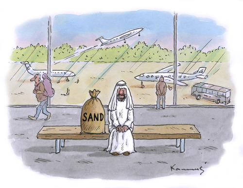 Cartoon: Sand (medium) by marian kamensky tagged humor,sand,sack,flughafen,sicherheit,terrorismus,terror,islam
