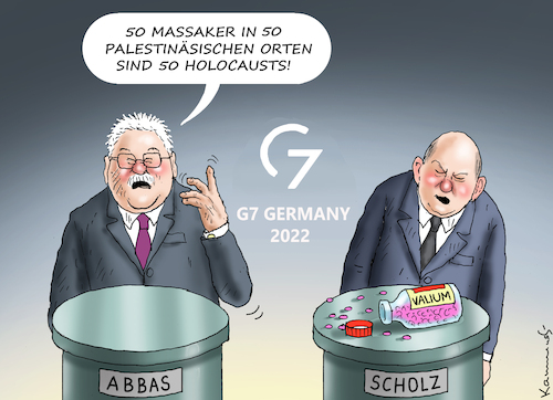 Cartoon: SCHOLZNICKERCHEN (medium) by marian kamensky tagged abbas,scholz,germany,abbas,scholz,germany