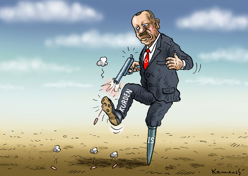 Cartoon: SELBSTZERSTÖRER ER DO GUN (medium) by marian kamensky tagged erdogan,is,kurden,syrien,terror,irak,erdogan,is,kurden,syrien,terror,irak