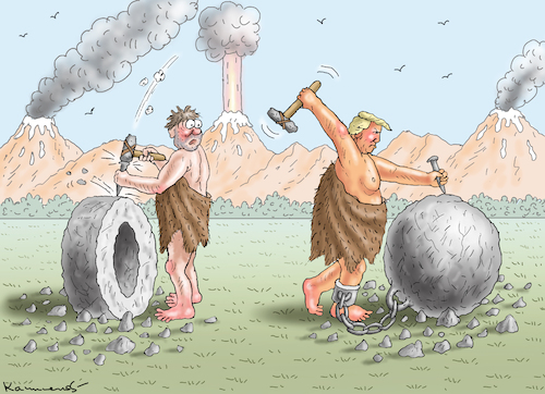 Cartoon: STABLE GENIUS TRUMP (medium) by marian kamensky tagged trumps,präsidentschaft,2024,stable,genius,trump,trumps,präsidentschaft,2024,stable,genius,trump