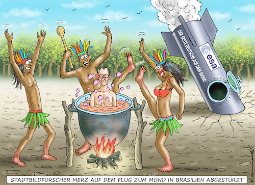 Cartoon: STADTBILDFORSCHER MERZ (medium) by marian kamensky tagged stadtbildforscher,merz,flug,zum,mond,stadtbildforscher,merz,flug,zum,mond