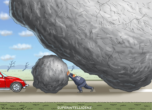 Cartoon: SUPERINTELLIGENZ (medium) by marian kamensky tagged superintelligenz,superintelligenz